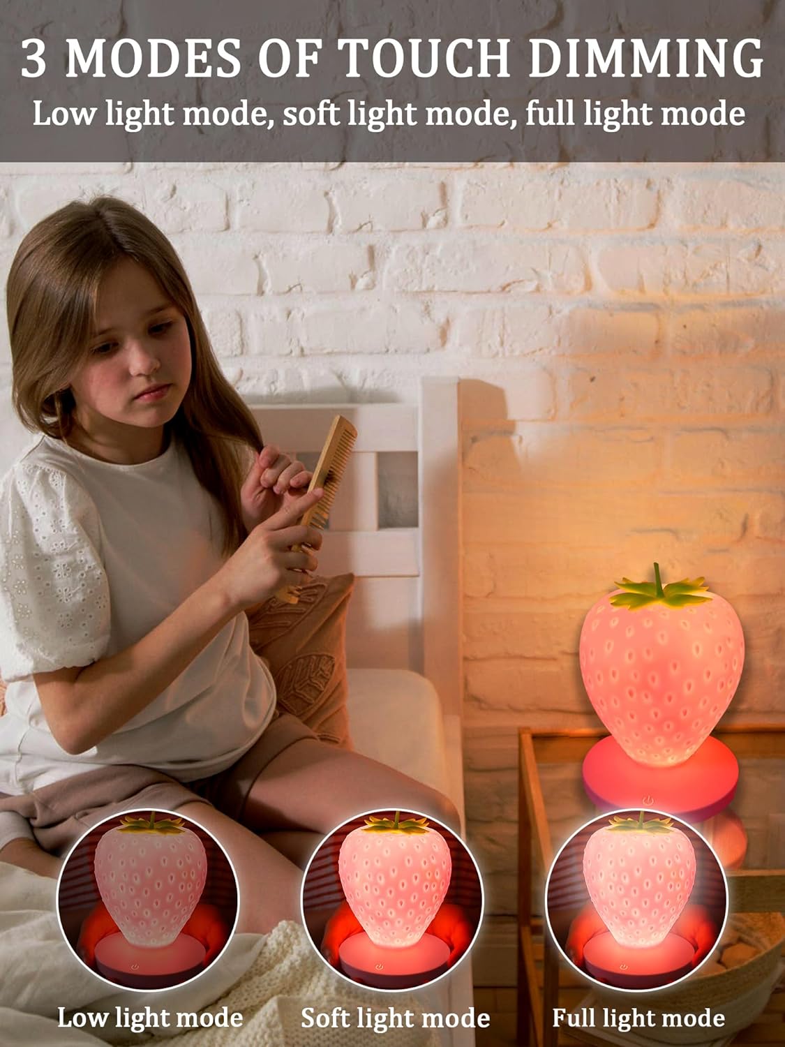 Kawaii Strawberry Silicon Night Light