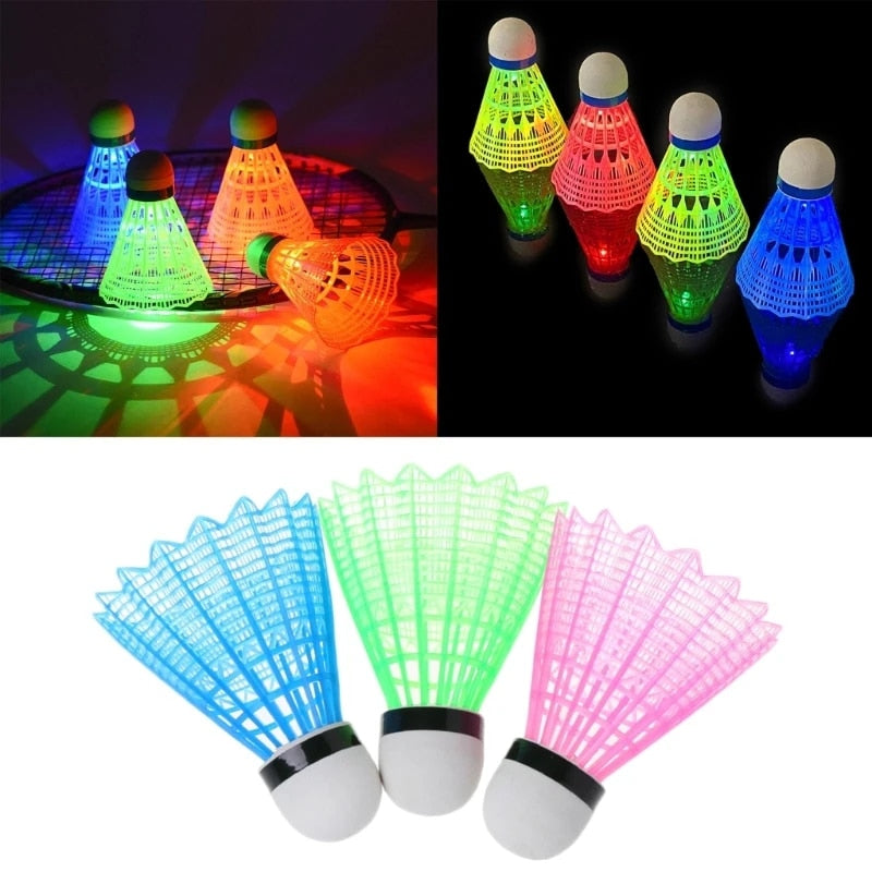LED Colourful Shuttlecocks for Outdoor and Indoor Sport Activities (4 Pcs)