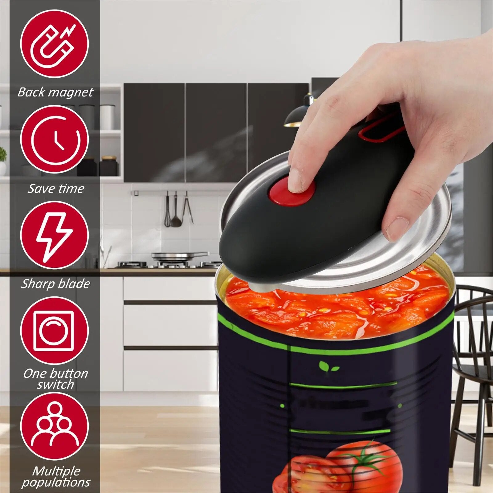 Electric Can Opener - One Touch Safe Operation