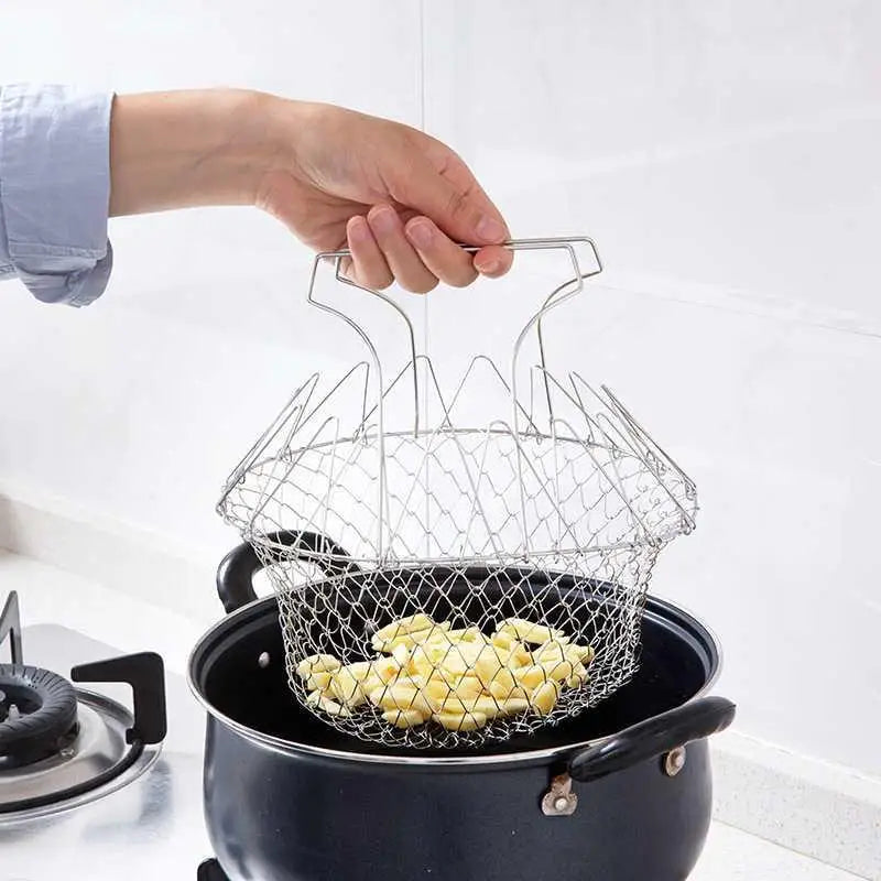 Stainless Steel Multipurpose Foldable Cooking Basket