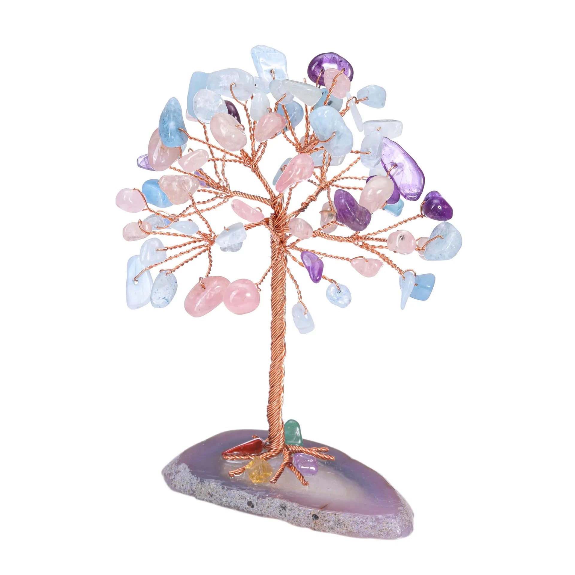 Mini Crystal Money Tree with Agate Base: Feng Shui Home Decor