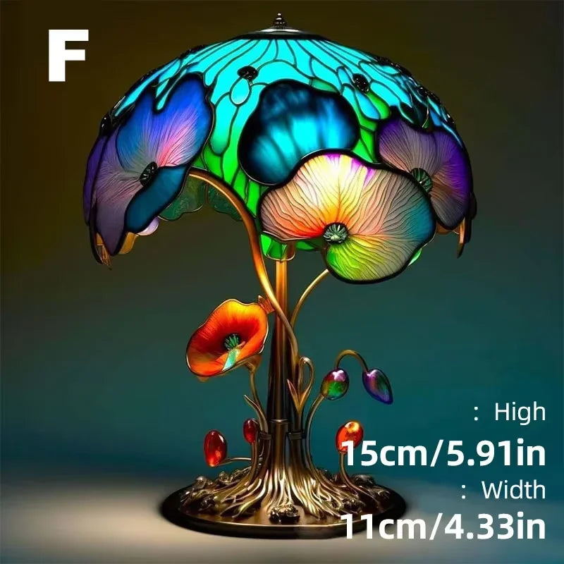 Creative Stained Glass Plant Series Table Lamp