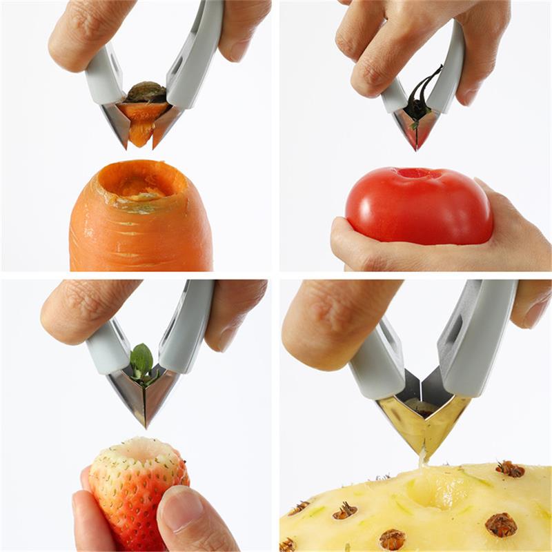 SliceEase: Stainless Steel Multi-Purpose Fruit Prep Tool