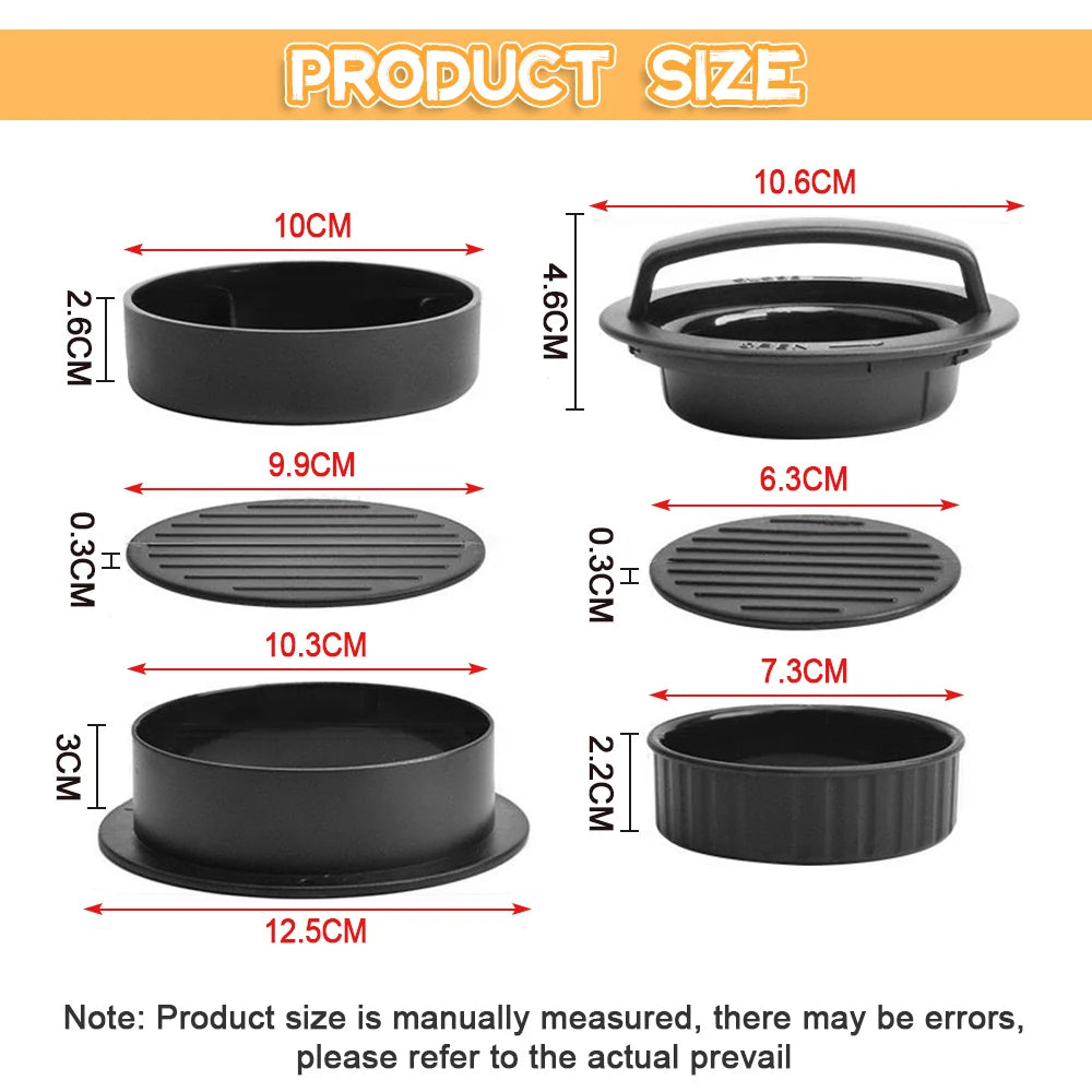 GrillMaster Round Burger Press: Non-Stick Patty Maker