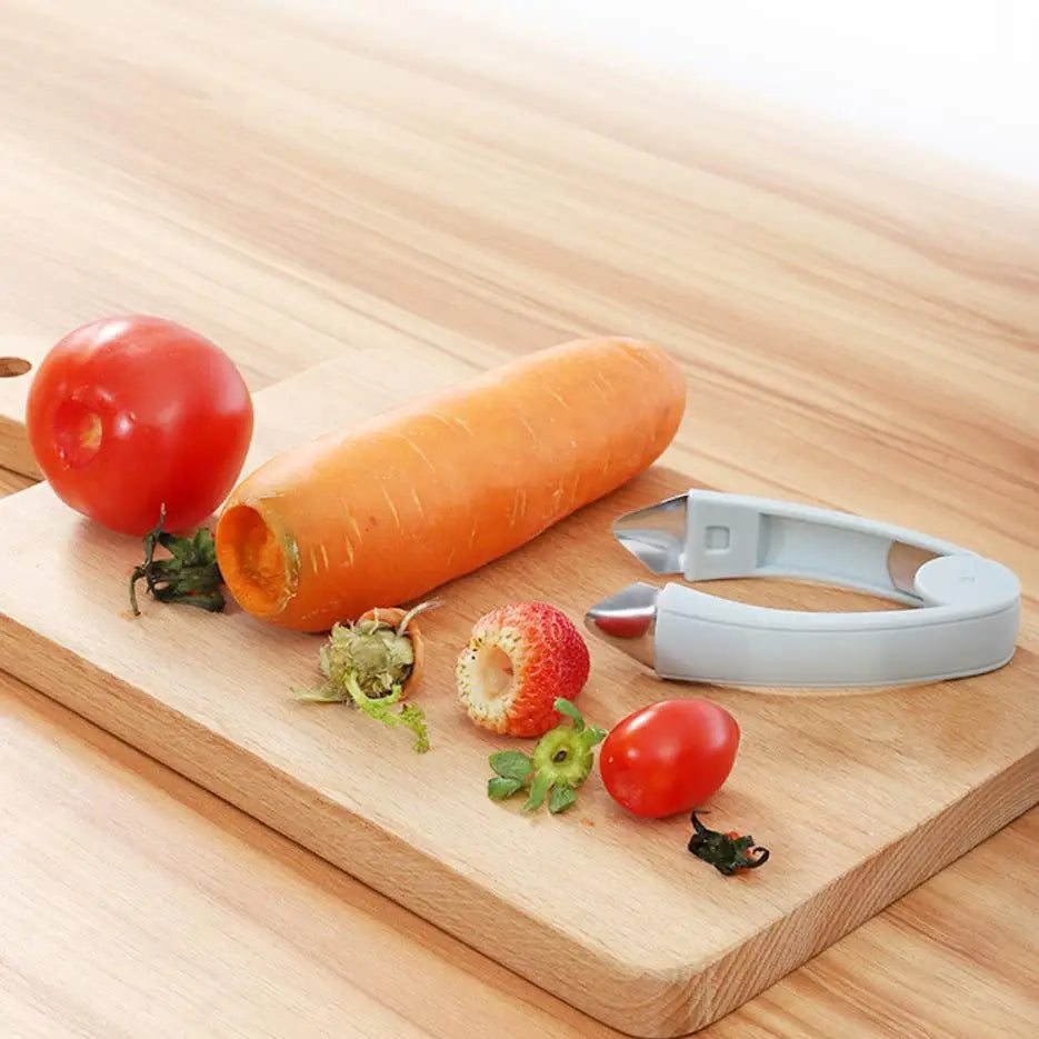 SliceEase: Stainless Steel Multi-Purpose Fruit Prep Tool