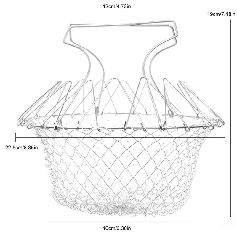 Stainless Steel Multipurpose Foldable Cooking Basket