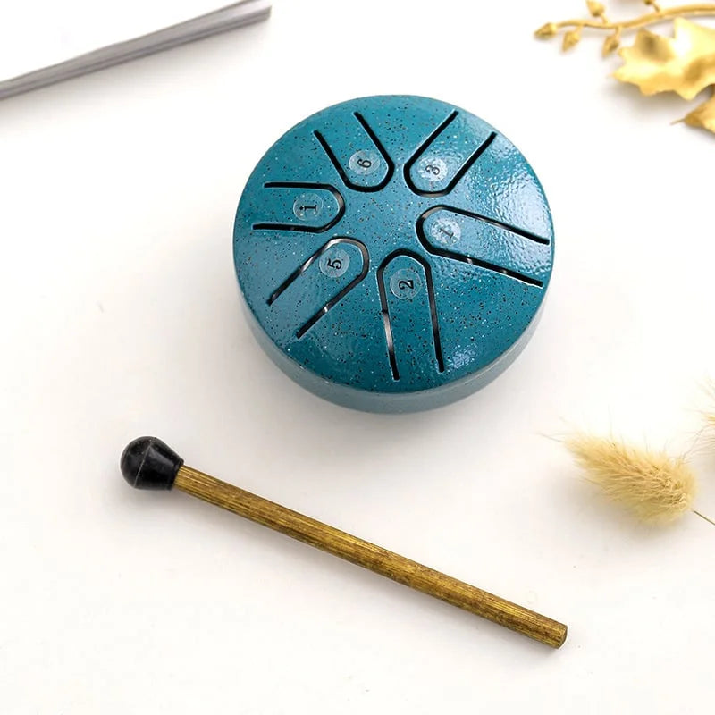 Buddha Stones Mini Steel Tongue Drum 3 Inch Sound Healing Drum Kit