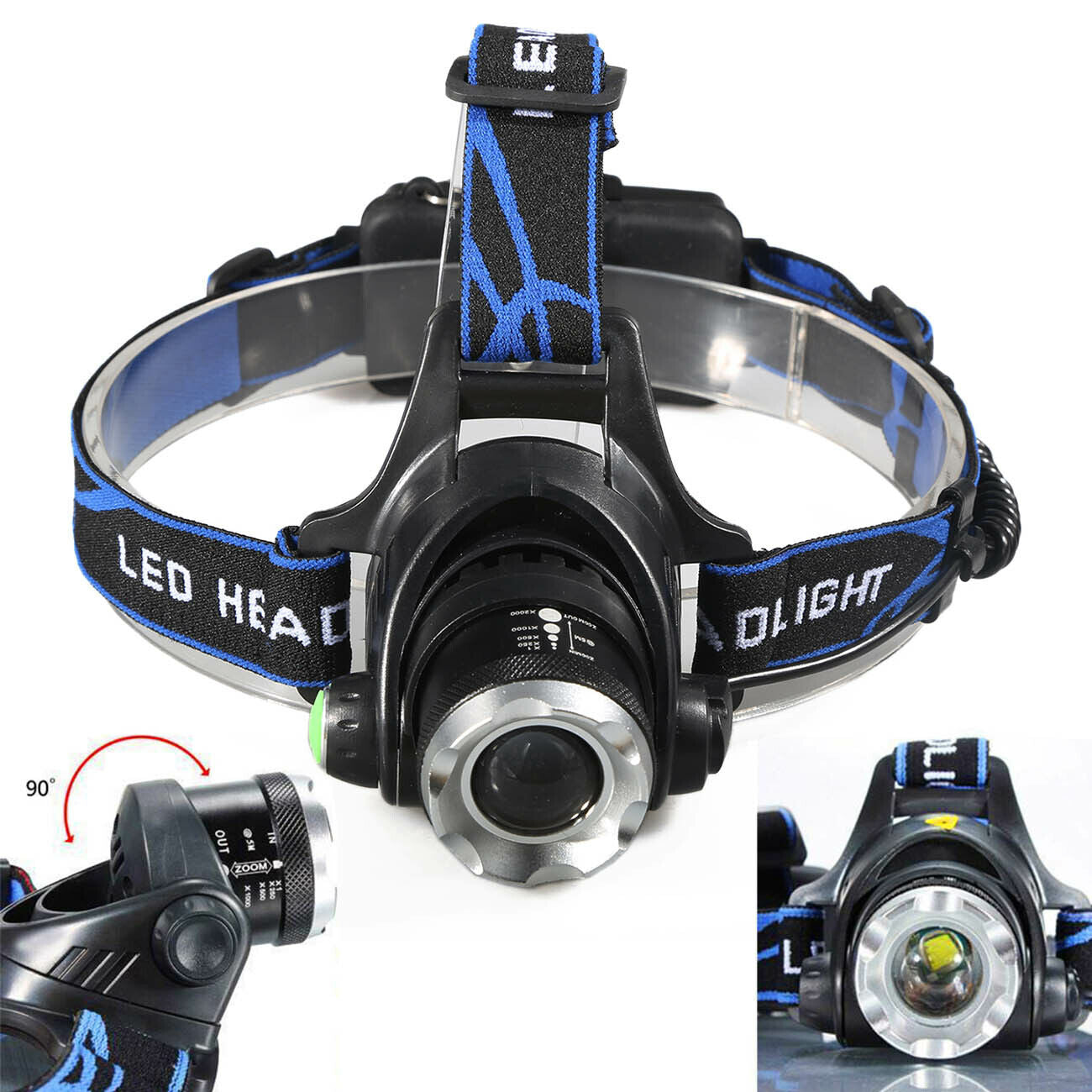 Ultra-Bright Rechargeable LED Waterproof Headlamp Kit