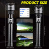 990000LM Powerful XHP90 LED Flashlight USB Rechargeable