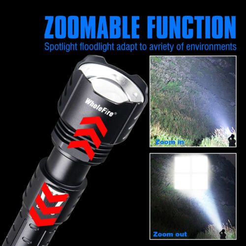 990000LM Powerful XHP90 LED Flashlight USB Rechargeable